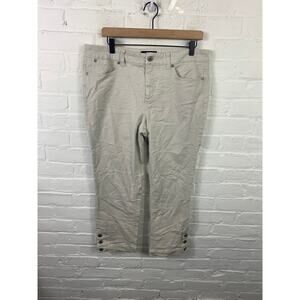Talbots Outlet Women's Simple Flattering 5-Pocket Straight Pant Beige Size 14